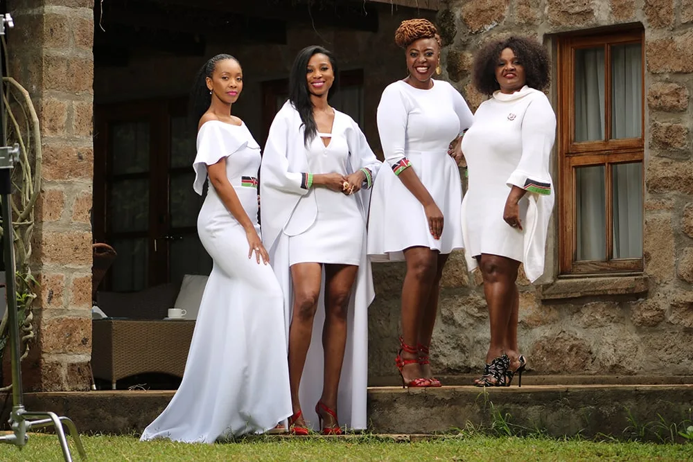 Fashion icon Connie Aluoch, Carole Kinoti, and Model Bidanya Barasa, Debra Sanaipei out to showcase designs during the Madaraka day fete