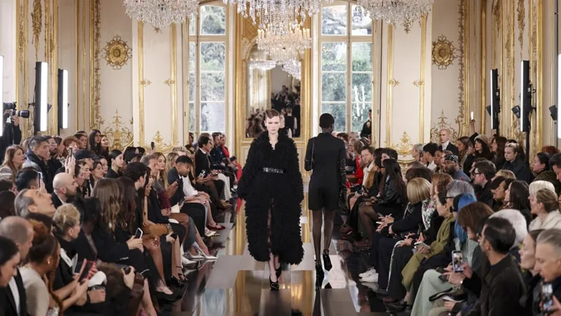 Paris Fashion Week: McGirr Debuts McQueen, While Valentino Presents an Ornate Black Study.